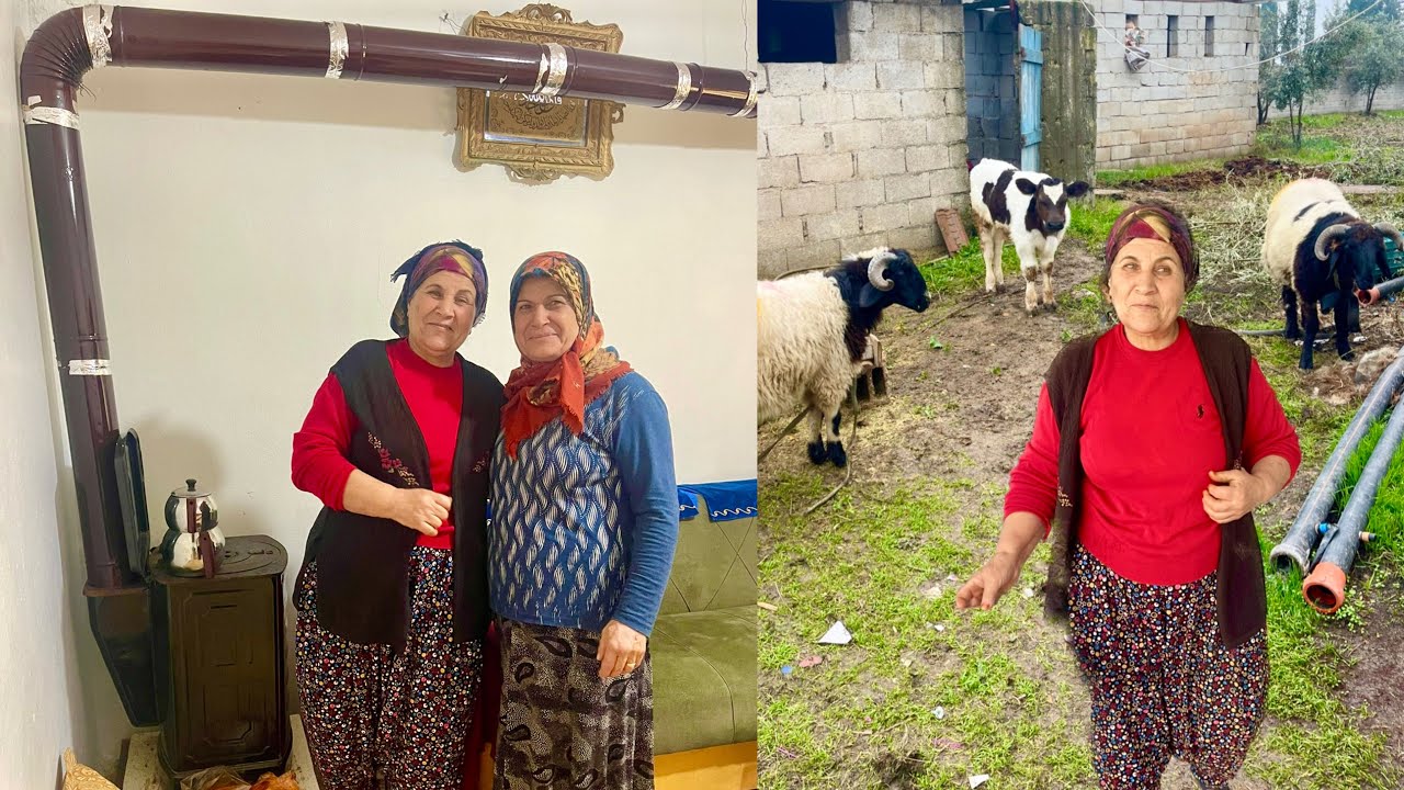 Halam Köy Evi Sobayı Kurdu ~ Yağmurlu Havada Sıcak Sobalı Ev Kahvaltısı