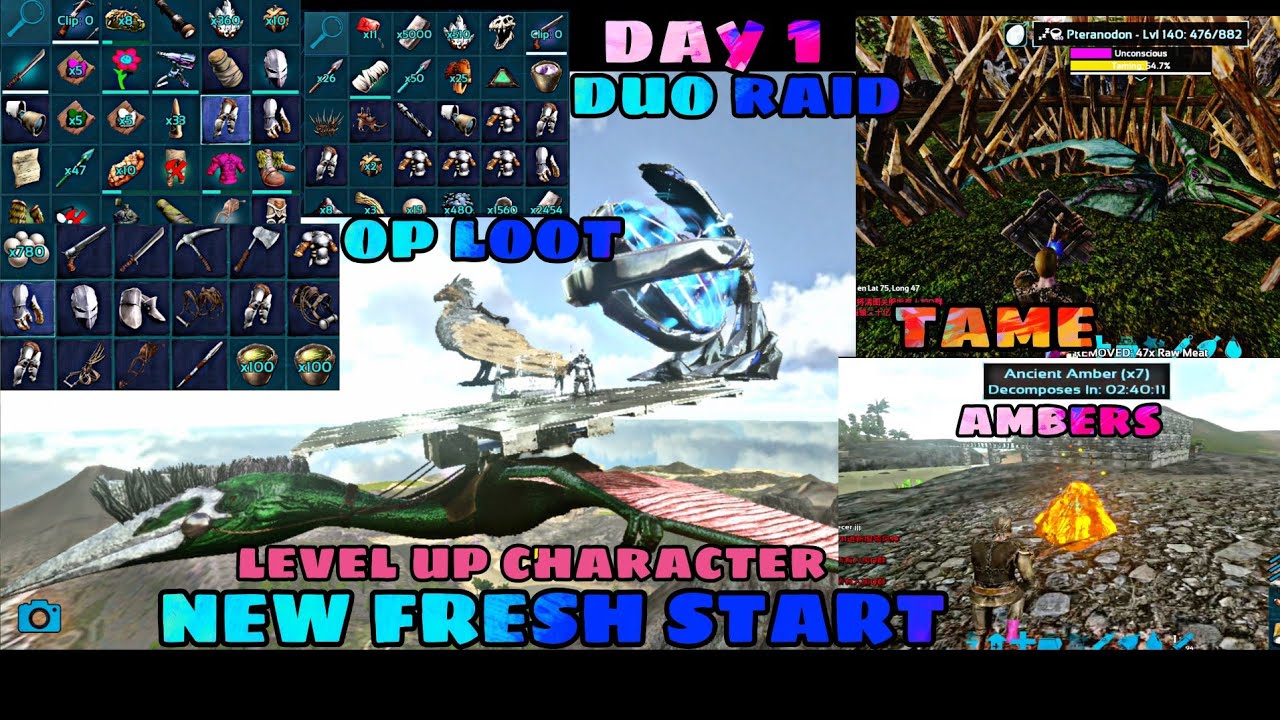 Ark Mobile | New Fresh Start pvp Day 1 Surival Server #1