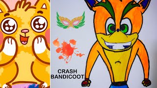 How To Draw And Color Crash Bandicoot For Kids