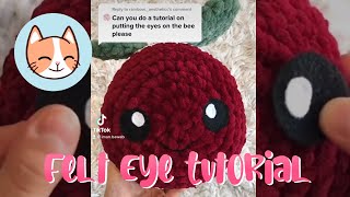 How to Add Felt Eyes to Amigurumi | Crochet Felt Eyes | Amigurumi Felt Eyes | Crochet Bee Eye Video