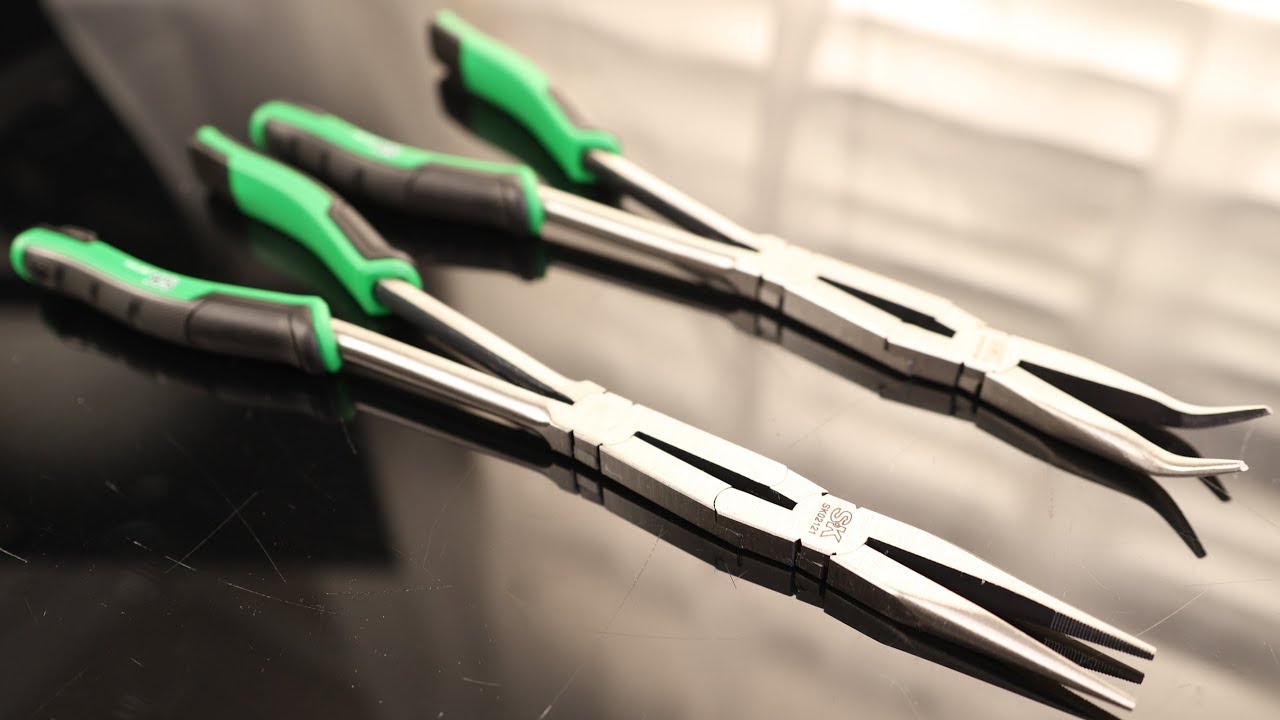 Набор из 2-х двухкомпонентных плоскогубцев SK с удлиненными прямыми губками длиной 13 дюймов, изо...