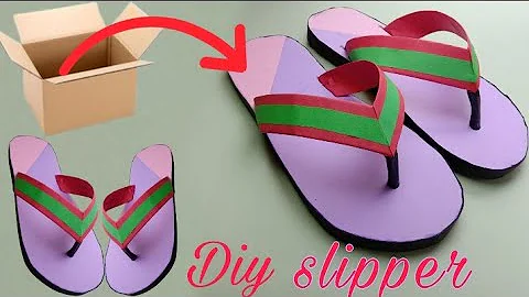 very beautiful slipper//how to make slipper with cardboard at home//craft