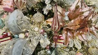 Pink Mercury Glass Ornaments w/ Champagne Glitter, Set of 3 Pink Mercury Glass Ornaments