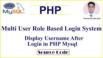Multi User Role Based Login System ||    Display Username After Login in PHP