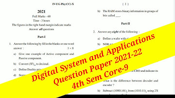 Digital System & Applications FM University Question Paper 2021-22 CBCS Odisha Majhi Tutorial