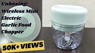 Wireless Mini Electric Garlic Food Chopper | Electric Mini Food Process #unboxing