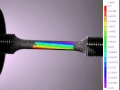 Digital image correlation of 304ss tensile specimen transverse displacement