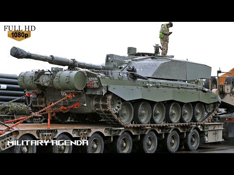 British and Swedish militaries test the 63-ton Challenger 2 tank before it is sent to Ukraine