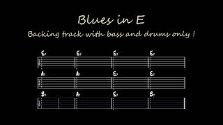 Blues in E(Shuffle) - 130 bpm - Bass & Drums : Backing Track