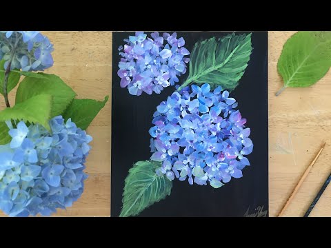EASY!! HOW TO PAINT HYDRANGEAS ~ STEP BY STEP PAINTING TUTORIAL