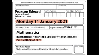 Edexcel IAL Maths - P1 - January 2021