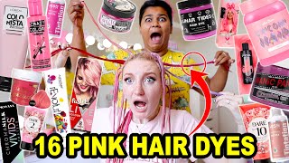 DYING MY HAIR WITH 16 DIFFERENT PINK HAIR DYES!!! (to find the PERFECT shade of pink) PART 1