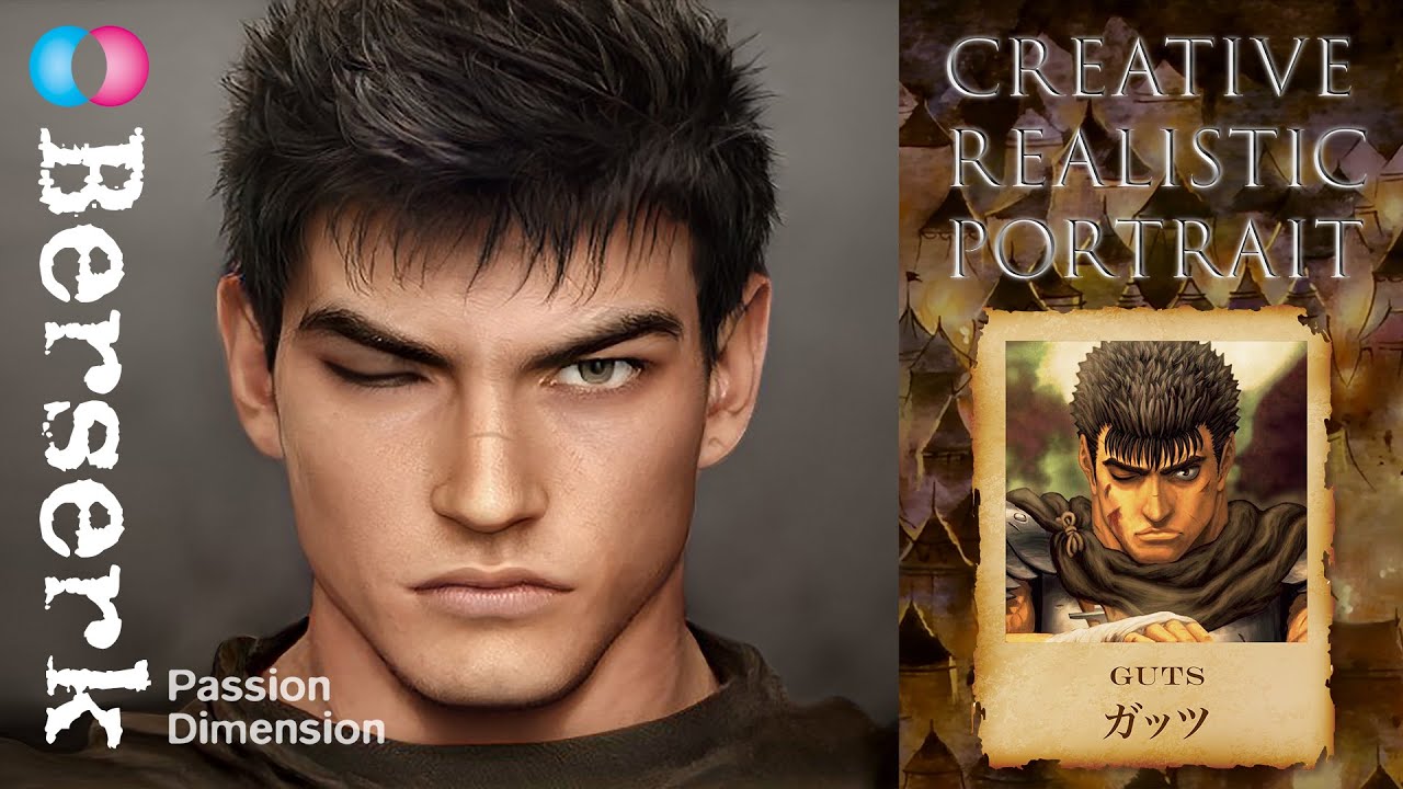 Berserkベルセルク実写化の肖像 Berserk Original Realism Portrait Art #berserk #ベルセルク