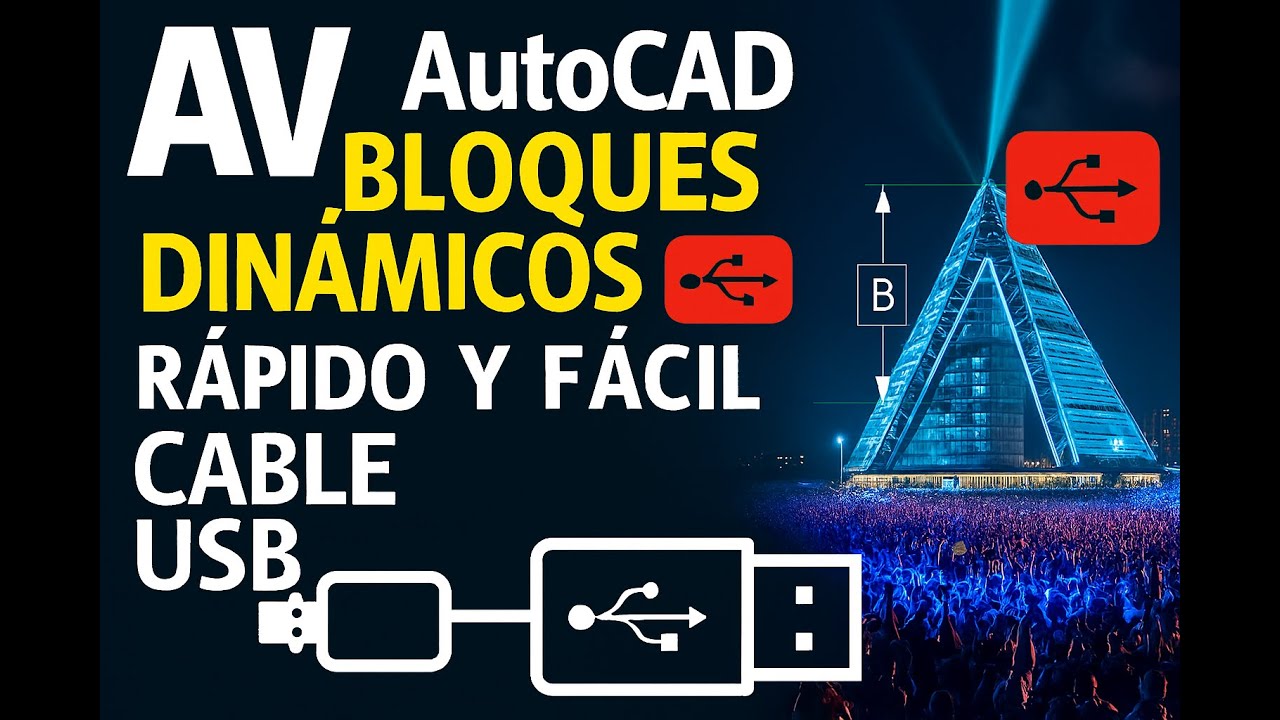 Autocad Bloques Dinámicos Cable Usb Para Diagramas Y Esquemas De 