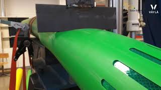 Testing of plastic pipe buoys for ice resistance