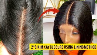 HOW TO VENTILATE A LACE CLOSURE | 2 by 6 Kim Kay closure Using the Lining method -Beginner Friendly