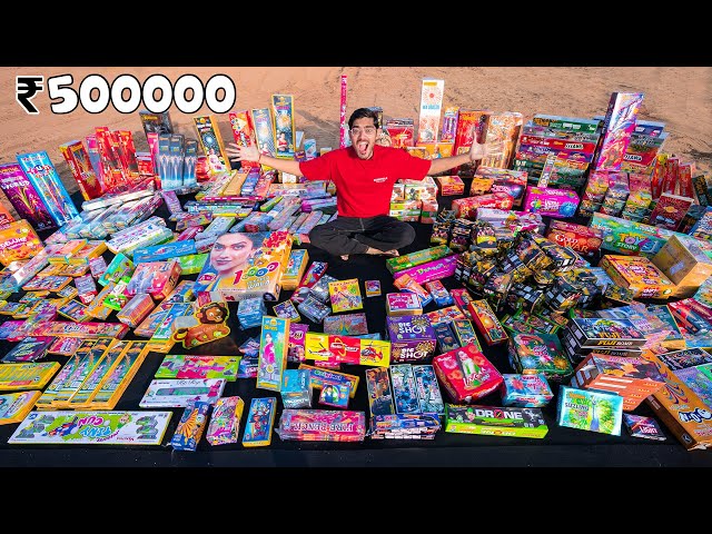 New 2023 Diwali Stash Worth ₹500000 Testing | 5 लाख रूपये के पटाखे🔥🔥 class=