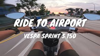 Ride to Airport | Vespa Sprint S 150 | Motovlog Singapore | Motorcycle ASMR