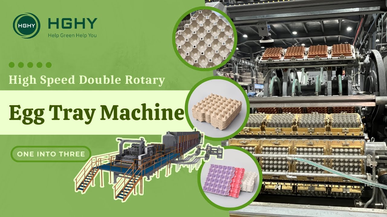 High Speed Double Rotary Egg Tray Egg Cell Machine