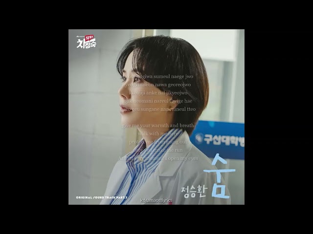 정승환(Jung Seung Hwan) - 숨 (Breath) (닥터 차정숙 OST) Doctor Cha OST Part 3 Lyrics (Rom/Eng) class=