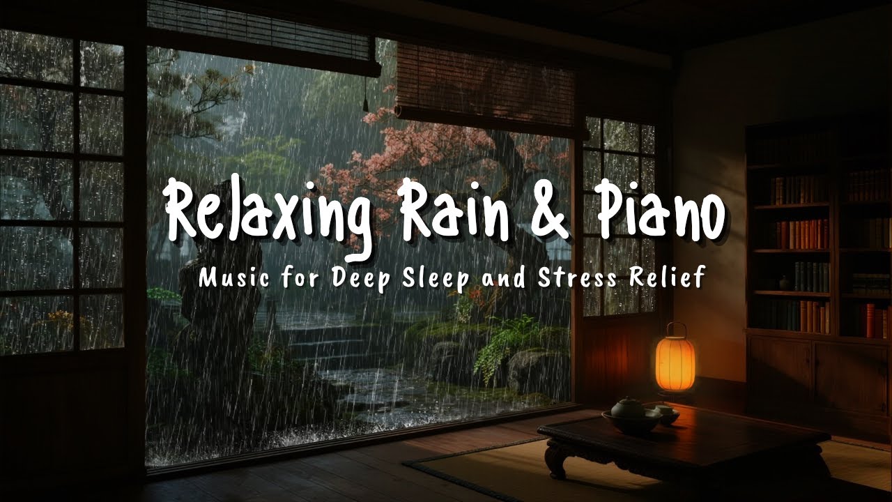Deep Sleep Music with Rain Sounds 🎹 Calm Piano for Relaxation and ...