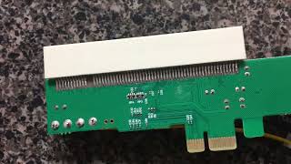 Using old PCI cards. The PCIe to PCI adapter.
