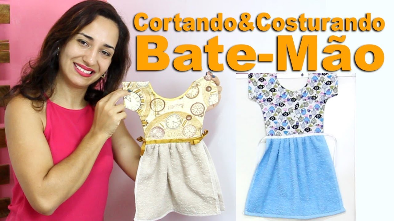 CORTANDO E COSTURANDO BATE-MÃO DE VESTIDO!