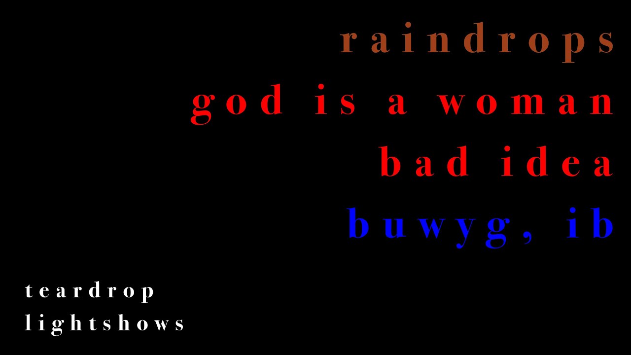 sweetener world tour: act 1 (lightshow) by teardrop lightshows