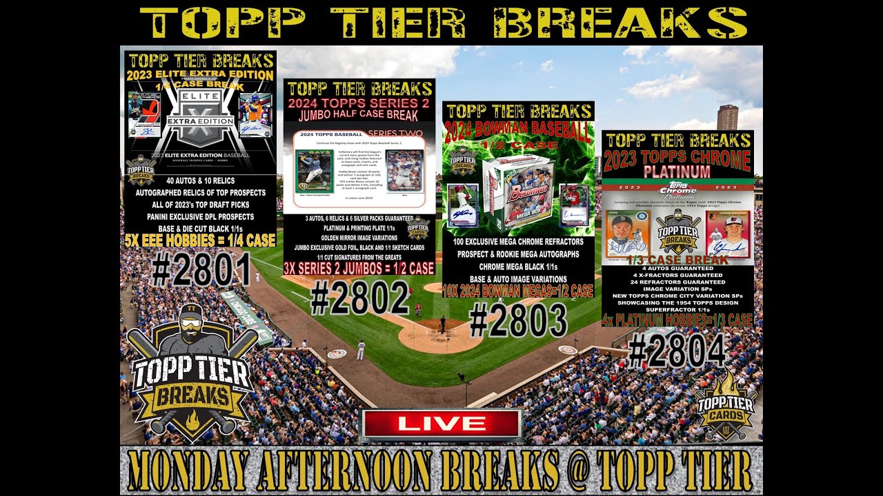 MONDAY BASEBALL BREAKS TOPP TIER EEE 2801 / 2025 SERIES 2 2802