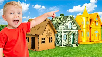 Oliver in Playhouse Challenge -  Poor vs Rich vs Giga Rich