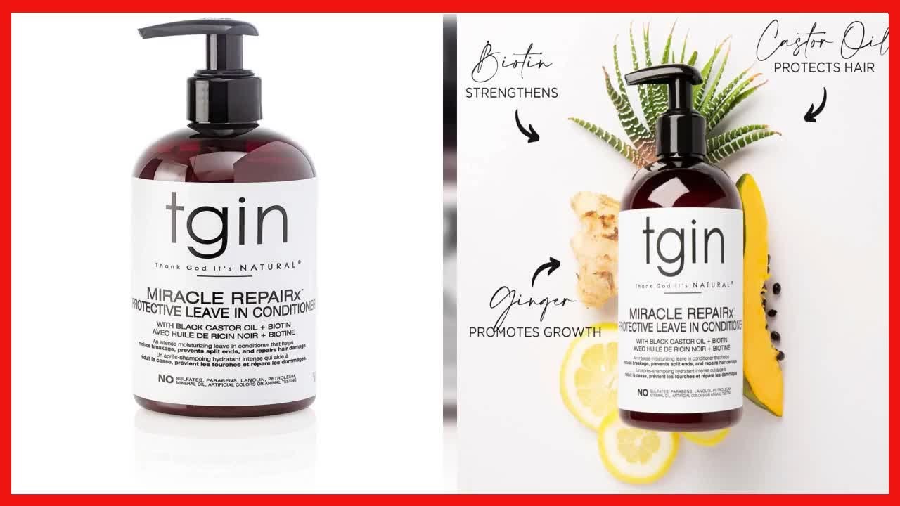 tgin Miracle RepaiRx Protective Leave In Conditioner for Natural Hair - Promotes Growth - Biotin