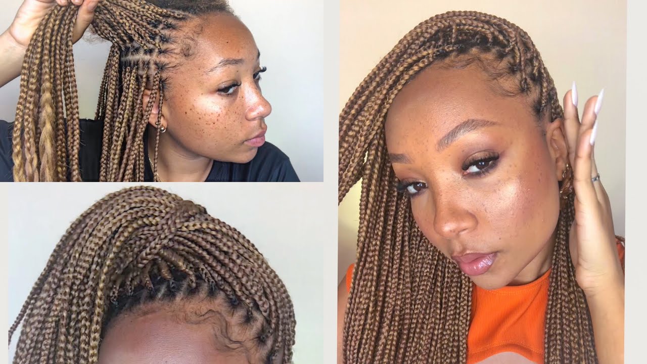 KNOTLESS BRAIDS FINAS | Como fazer knotless Braids sozinha| Tranças finas sem nó ✅