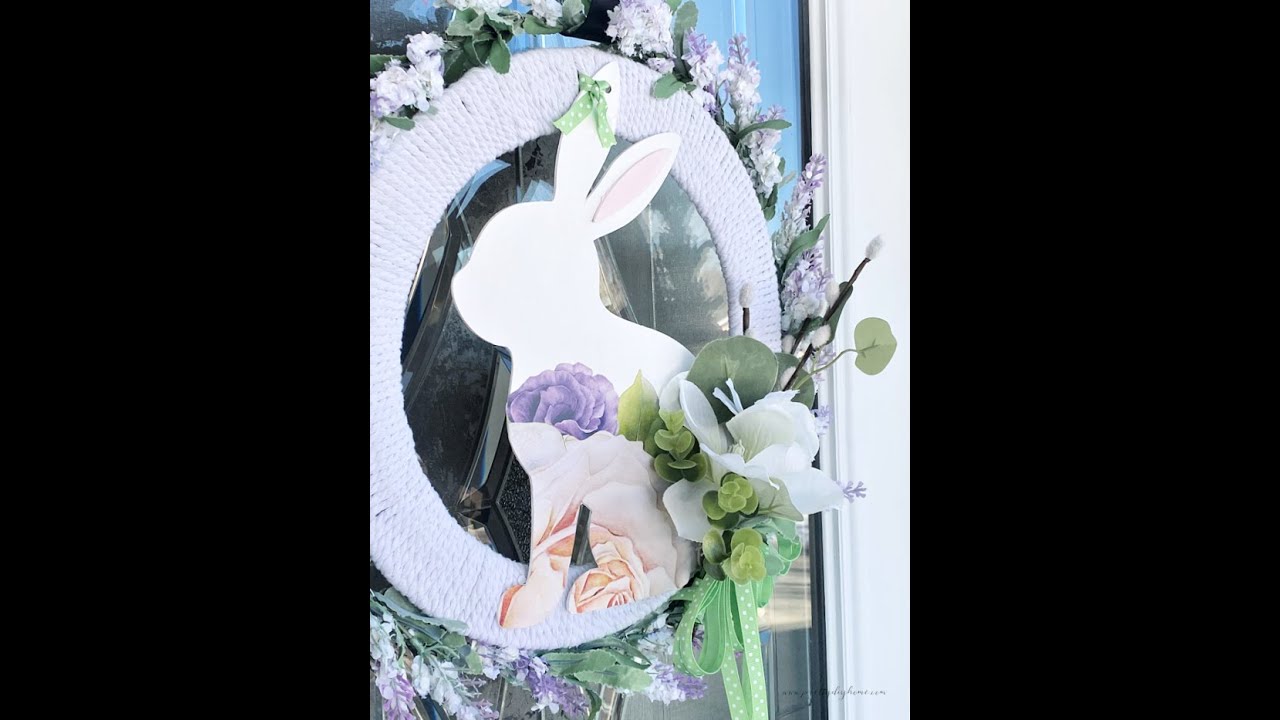 Dollar Tree Spring Wreath DIY with Bunny - YouTube