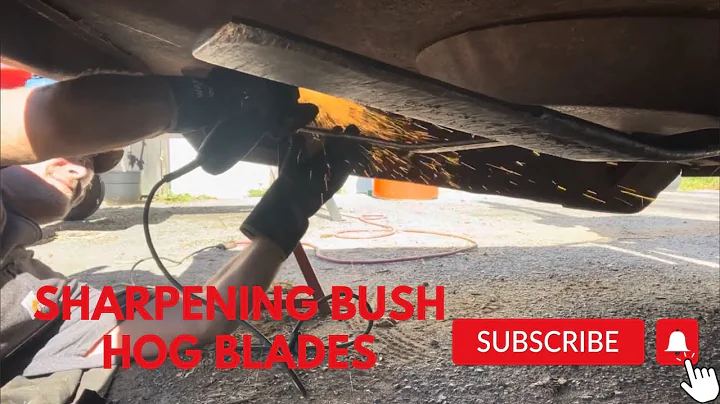 How to quickly sharpen the blades on a Bush Hog ￼/Brush Cutter