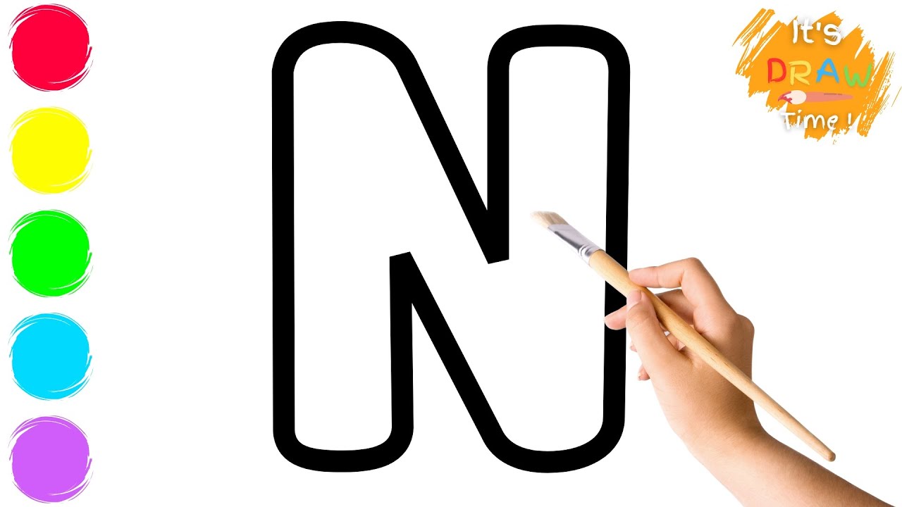 How to Draw with Gouache Drawing Letter N StepByStep Tutorial