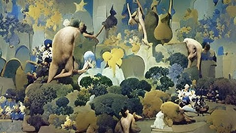 "the garden of earthly delights by Maxfield Parrish"