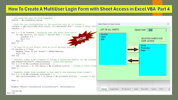 How to Create A MultiUser LoginForm with Sheet Access in Excel VBA Part4