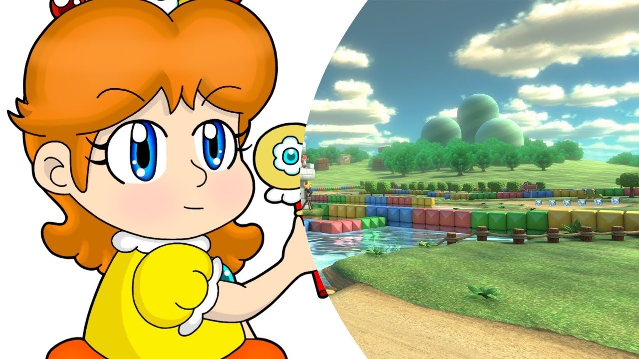 Mario Kart 8 Deluxe Baby Daisy in SNES Donut Plains 3 Mario Kart 8 Deluxe Baby Daisy in SNES Donut Plains 3