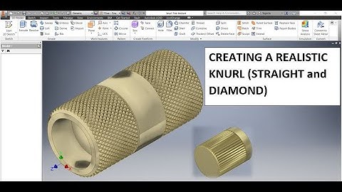 AUTODESK INVENTOR for Beginners TUTORIAL NO  13 CREATING STRAIGHT and DIAMOND KNURLS