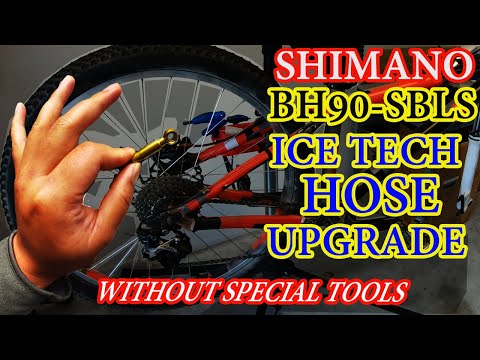 How to replace a Shimano Disc Brake Hose,  without special TOOLS?  POV Mountain Bike Maintenance