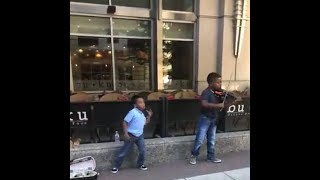 Child Violinist street performing Walk It Talk It-Migos and Wobble line dance, Tyler Butler-Figueroa screenshot 5