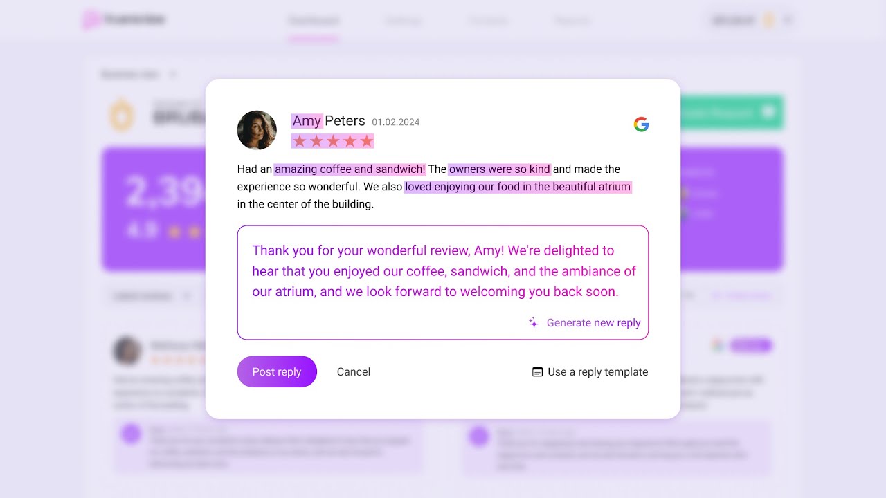 INSTANTLY REPLY TO YOUR REVIEWS USING AI!