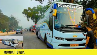 MUMBAI TO GOA BUS JOURNEY BY KANADE VOLVO B11R SLEEPER BUS | GAGANBAWDA GHAT | FOGGY ROADS