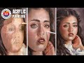 How to Blend ACRYLIC Paint Like OIL | Portrait Painting Tutorial with Acrylic by Debojyoti Boruah