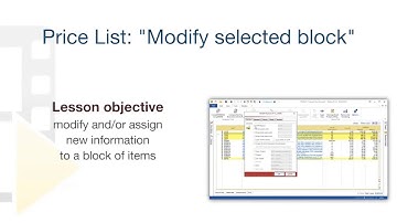 PriMus Tutorial - Price List: "Modify selected block" - ACCA software