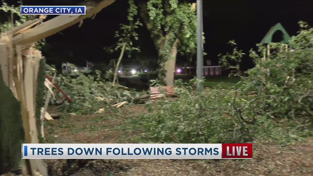 Storm Damage In Orange City Iowa Following Serve Weather 7/29/25