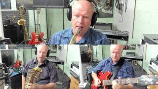 C Jam Blues performed on Saxophone and Jazz Guitar