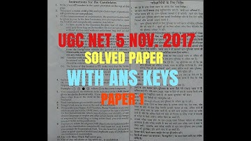 ugc net 5 nov 2017 solved paper with answer keys