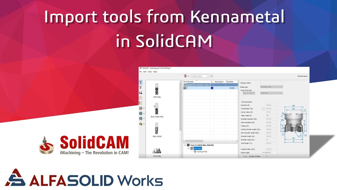 Import tools from kennametal in SolidCAM