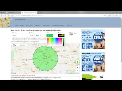 free radius around a point map